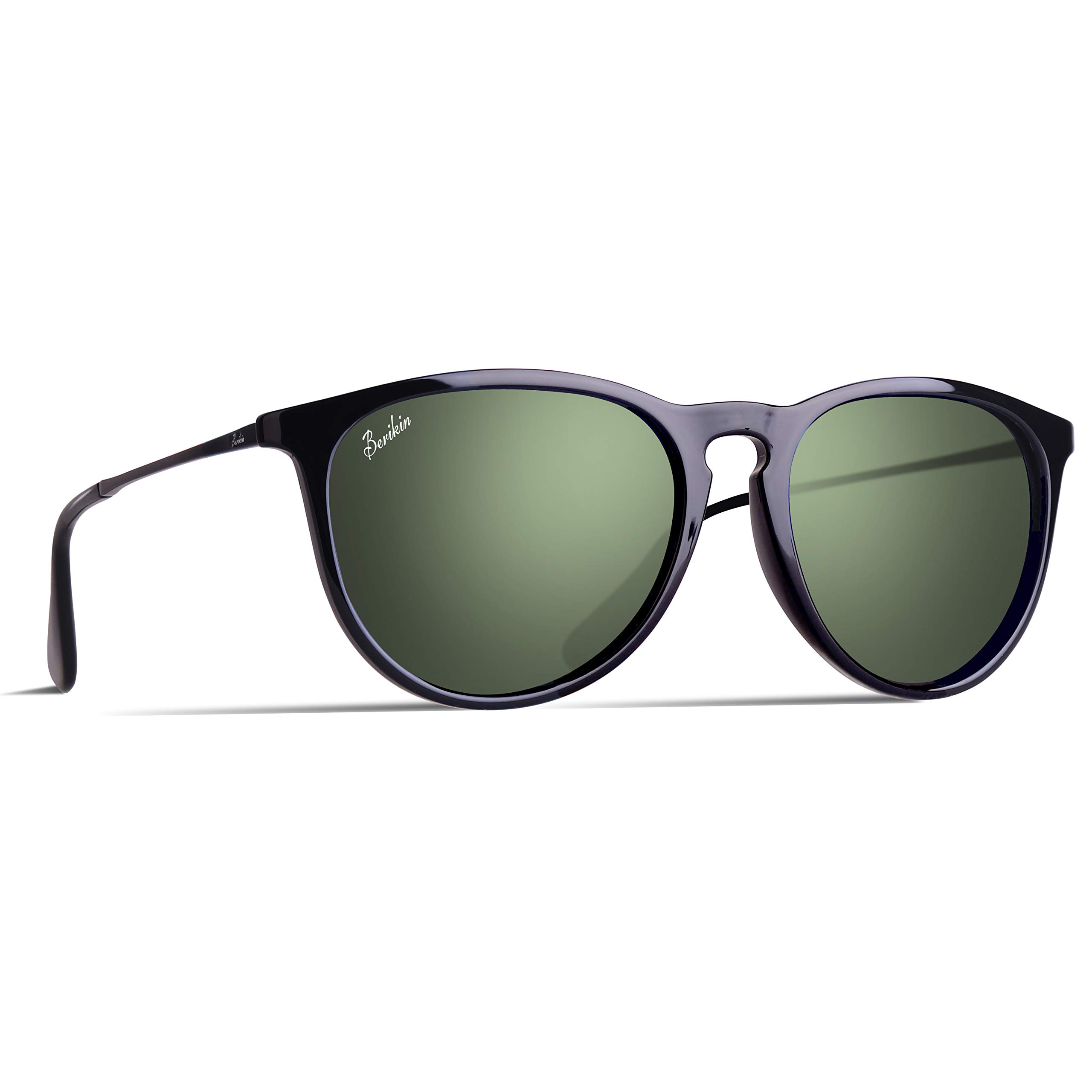 

Сонцезахисні окуляри Ultra Lightweight 19g Polarized Lenses for Men Women UV400 UV Protection Erica Sunglass for Men Women [Berikin] (Чорний (Глянцевий)/Темно-зелений)