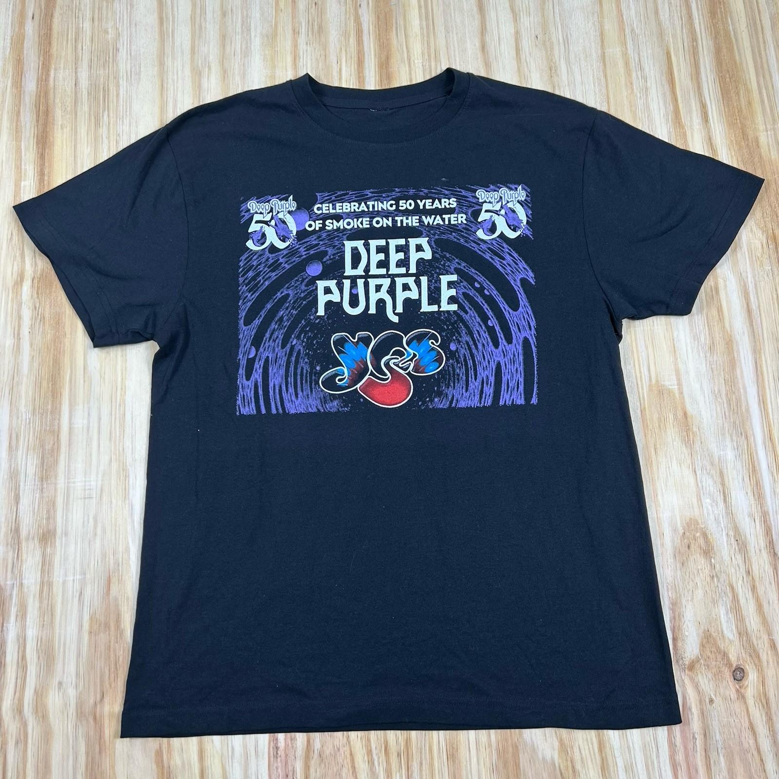 Deep Purple Band T-shirt Smoke on the Water 50 Year Anniversary Large Unisex T-Shirt S