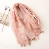 Fashion Luxury Women Dot Viscose Scarf Ventilate Designer Shawl Cotton Linen Tassel Pashmina Muslim Hijab Wrap Floral