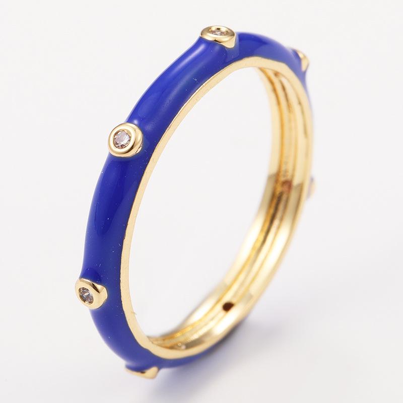 Ensemble de Bagues Kenjie Émail Cuivre Zircon – Couleurs Macaron Femme SS2023