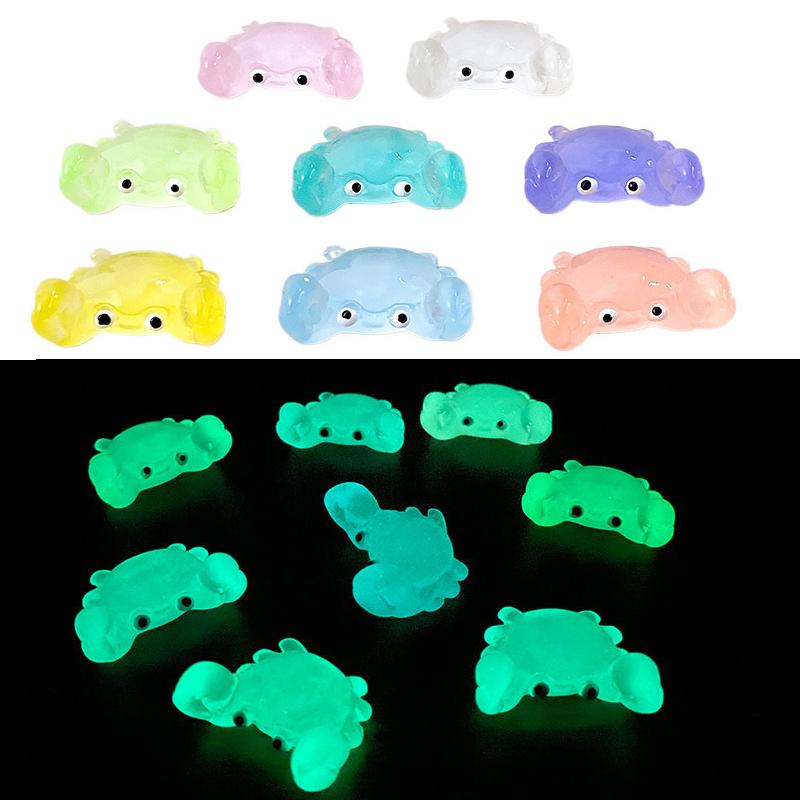 

Toys DIY Accessories 10 Pcs Glow-in-the-dark Cute Crabs Resin Desktop Decorations Ornaments Handmade Hairpin Keychain
