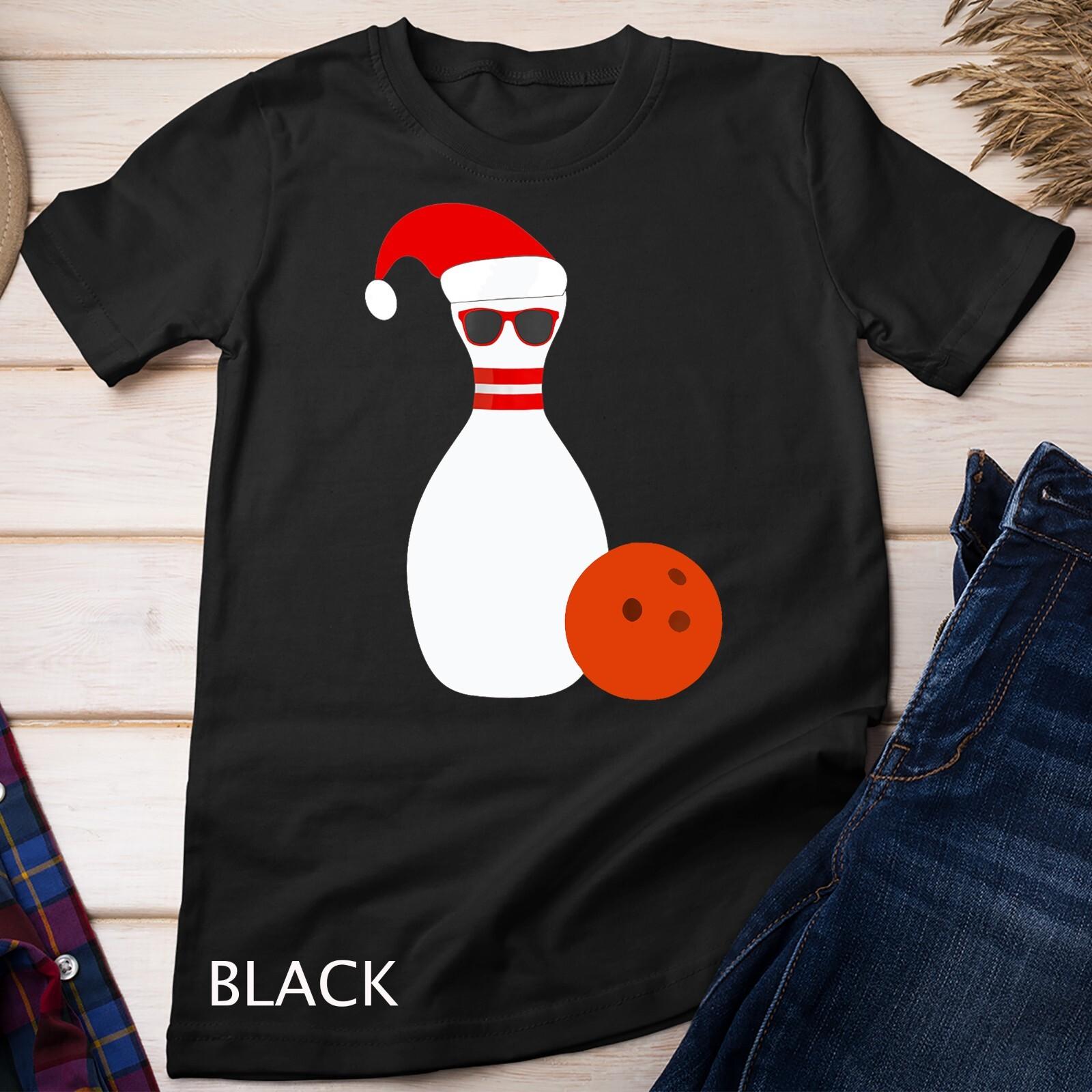 Sports Christmas Bowling TShirt - Snowman Bowling Unisex T-Shirt Mens Womens Tees Top 2XL