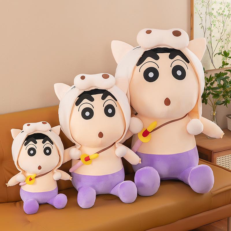 New Crayon Small New Doll Zuowemen Little White Doll Bed Doll Pillow Sleeping Plush Animation Male Throw Pillow
