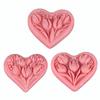 Silicone Heart Shape Molds Handmade Candle Moulds with Dried Flower and Glitters for Resin Crafts and Candle Creations
