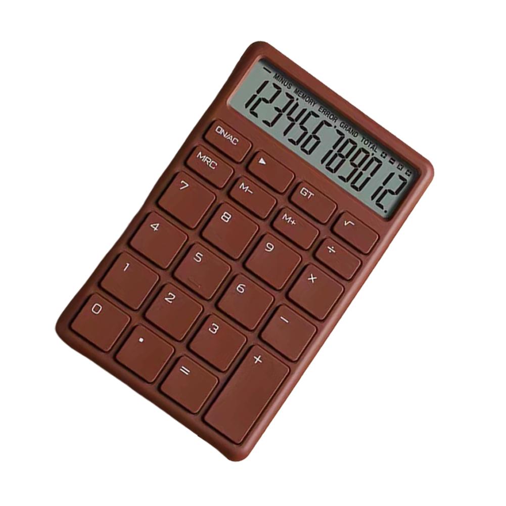 Chocolate-Shaped Solid Color Portable Calculator Financial Accounting Calculator Student Office Stationery Supplies