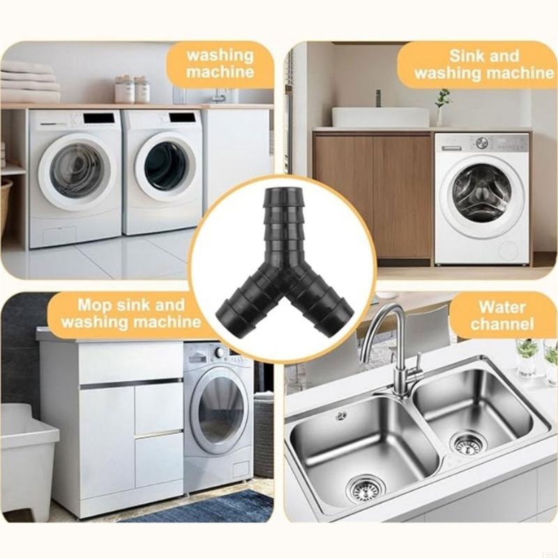 Y Shaped Splitter Down Pipe Hose Connector Universals Plastic Drainage Splitter Connector for Washing Machines Dishwashers