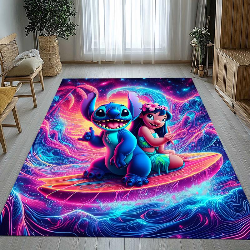 

Cartoon S-Stitchs Kawaii Living Room Non-Slip Area Rug Soft Carpet for Bedroom Kids Playroom Sofa,Home Decor Doormat Gift 40x60cm