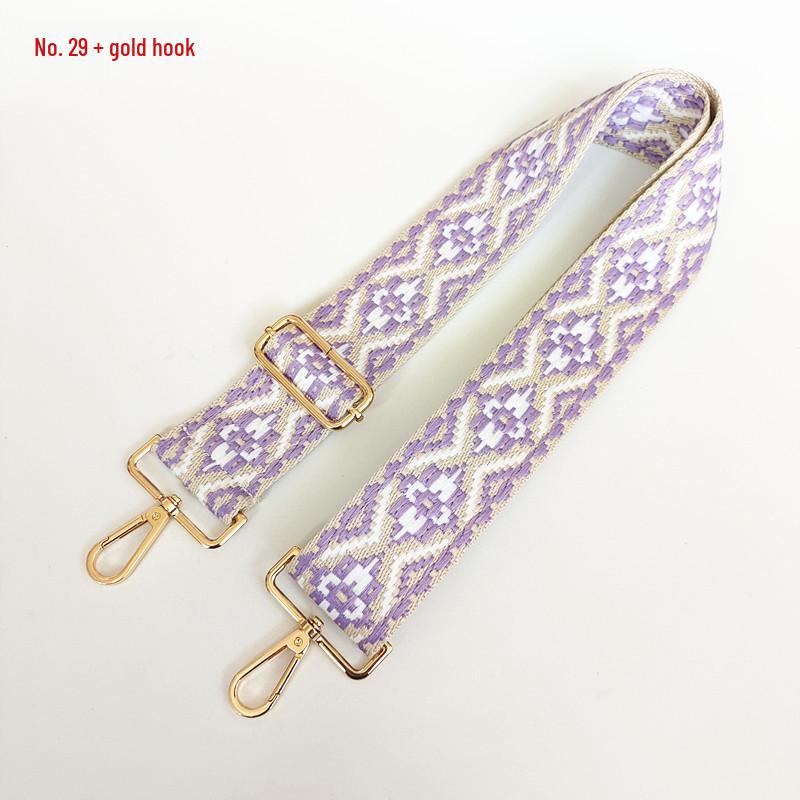 Etniczny Wzór Nylonowy Pasek do Plecaka z Regulowaną Długością i Metalowymi Akcesoriami - Odporny na Zużycie i Poszerzony dla Komfortu