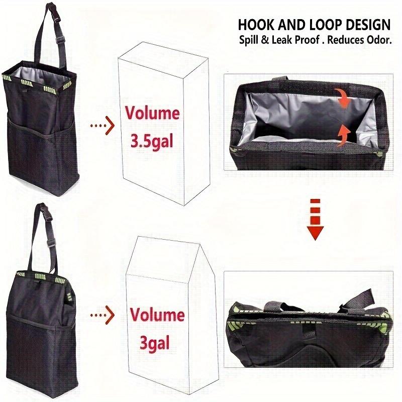 1 large capacity car hanging storage bag, foldable waterproof car garbage bag, camping supplies, car storage supplies