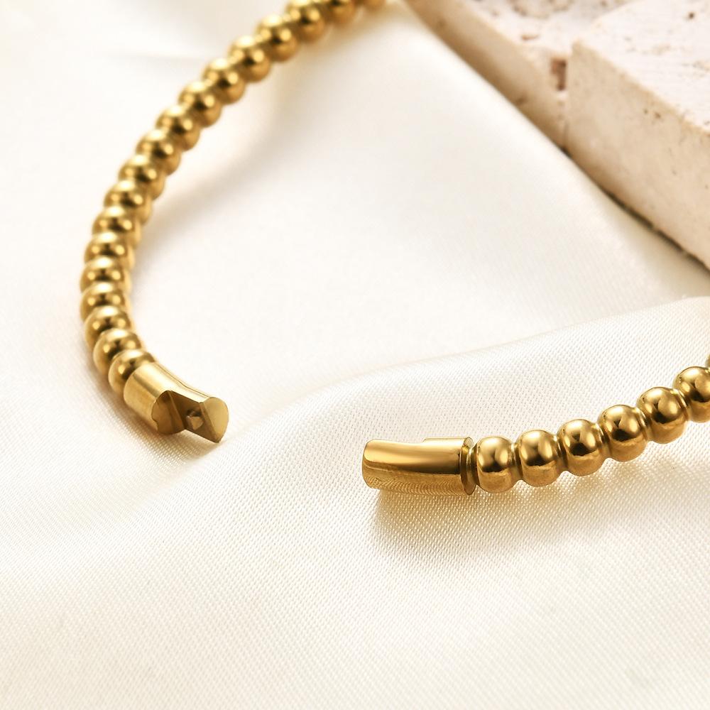 Neues Armband Einfaches 5-mm-Rundperlen-Modearmband All-Match-Titanstahlarmband