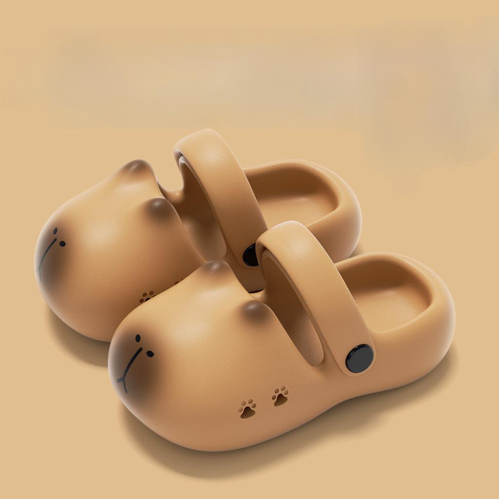 Children's slippers for boys in summer, indoor with toe caps, cool slippers for boys, soft soled, non slip, perforated shoes