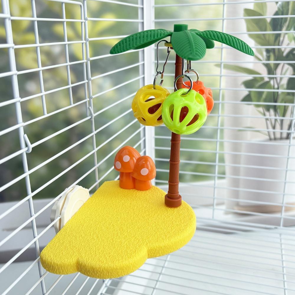 

Coconut-shaped Bird Perch Stand Wear Resistant Parrot Play Stands Perches on Platforms