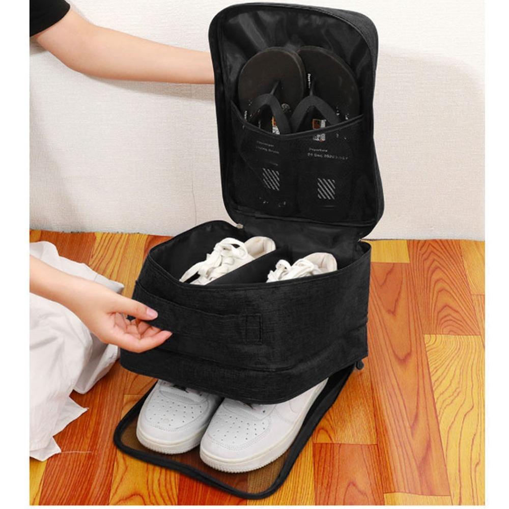 Oxford Fabric Travel Shoe Bag Travel Business Trip Gym Home Luggage Suitcase Dorm M чёрный
