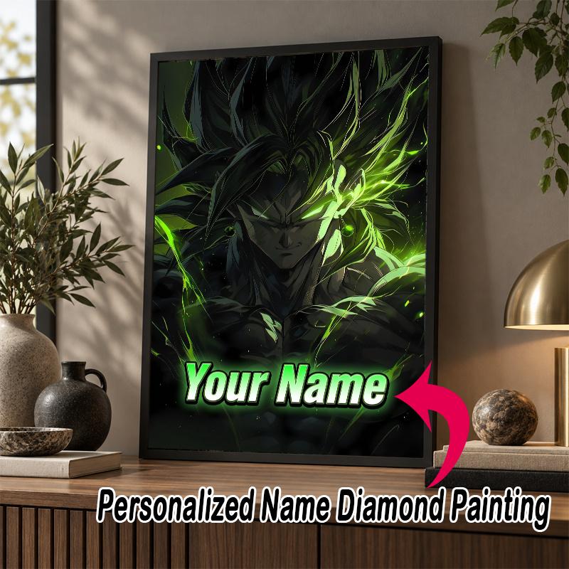 Personalized Broly Diamond Art Custom Name 5D Diamond Painting Full Drill DIY Craft