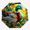 1pc Stained Glass Duck Design Automatic Opening Folding Umbrella with 8-Bone Iron Frame - Perfect for Outdoor Use, Festive Gifts, Travel, Daily Use, a