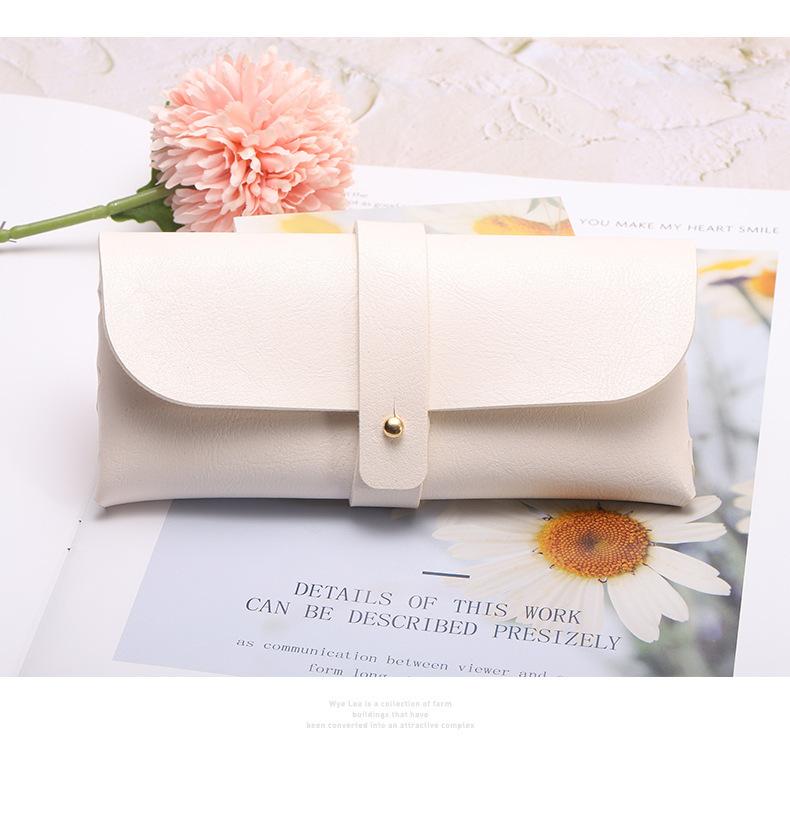 Portable New Style Leather Glasses Case Soft Bag Fashionable Trendy Sunglasses Single Buckle PVC Leather DS-05