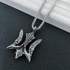 Viking Norse Trident Pendant Necklace Stainless Steel Jewelry for Men Women Retro Viking Accessories Gift