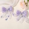 8PCS Fashionable Mesh Children Bow Hair Clip Double Layered Hair Accessory with Bangs and Headband Sweet Hair Clip Accessories