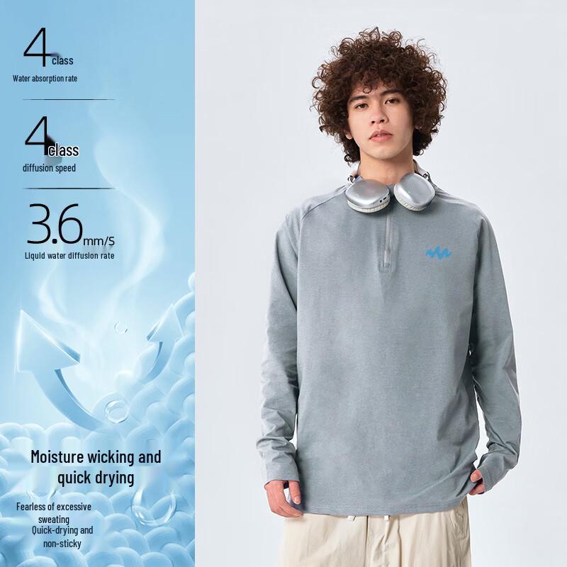 Warrior Men's Half-Zip Quick-Dry Long Sleeve T-Shirt