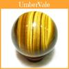 Esfera Cristal de Quartzo Olho de Tigre Asiático Amarelo Escuro Raro Cura Cristalina Presente Natural 2040mm