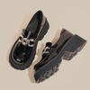 Leather platform small leather shoes new single shoes women's shoes rhinestone college women's uniform leather shoes