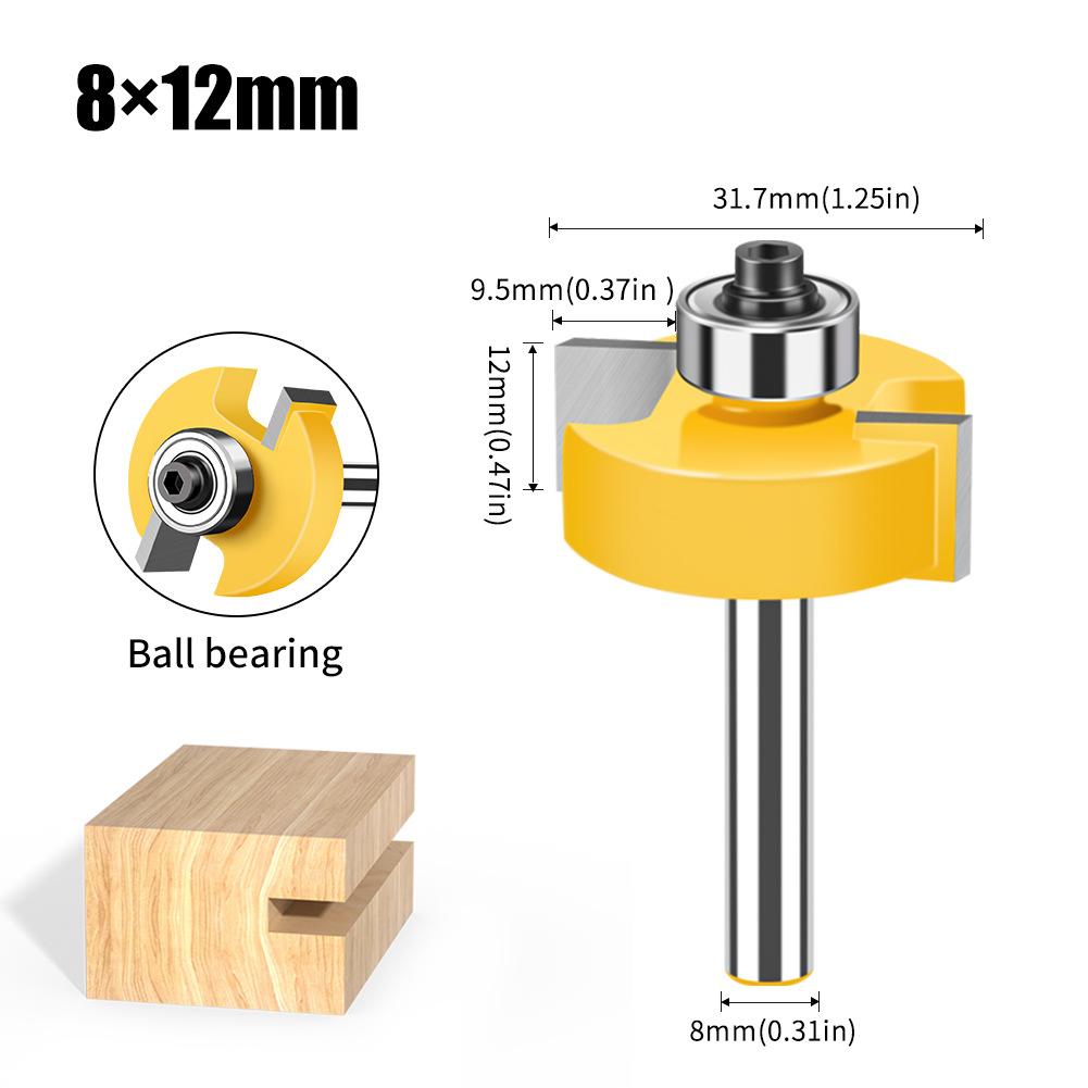 8 Handle Double Edge Ball T-Knife Bearing Slotting Knife Inch Woodworking Milling Kit T-Slotted Knife