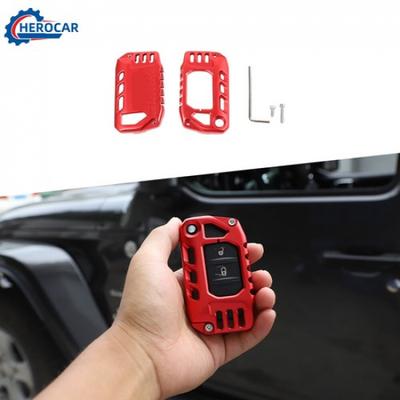 Aluminum Key Fob Cover Case Protector Shell for Jeep Wrangler JL JLU JT 2018-21