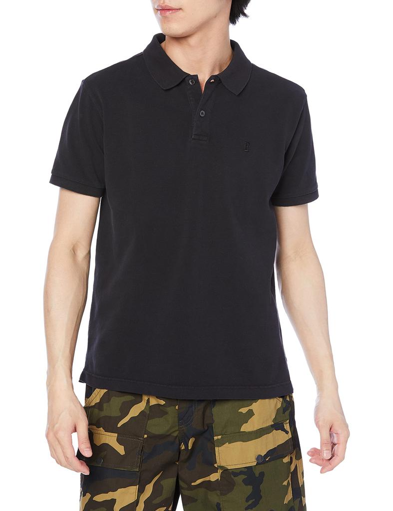 Edwin ET6033 Logo Short Sleeve Polo Shirt Black Size Size Small Men's One-Point (Faded) 2,