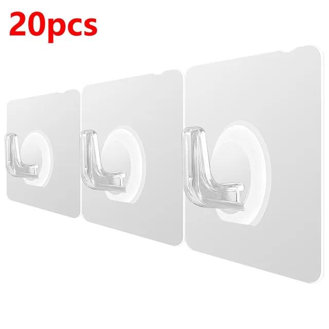 New Multi-Purpose Hooks 5/10 Pairs Double-sided Adhesive Wall Hooks Waterproof Clothes Hats Towel Hooks Kitchen Bath Door Hooks