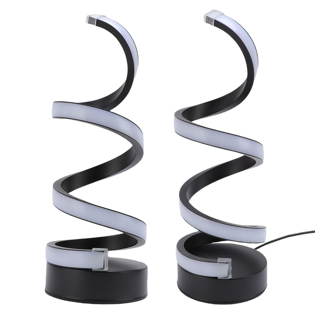 Modern Spiral RGB Table Lamp Unique 7 Colors 10 Light Modes LED Dimmable Nightstand Lamp for Living Room Bedroom Office