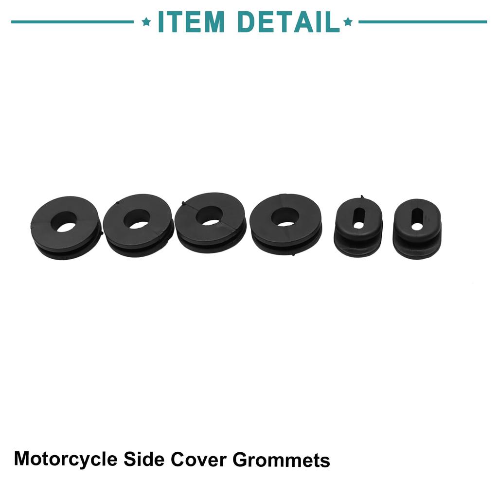 ACROPIX Motorcycle Rubber Side Cover Grommets for Suzuki GS125 6pcs Black