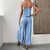 JKASHDK Women's Fashion Casual Summer Spring Solid Color Print Sleeveless Suspenders Trousers Pants Suits