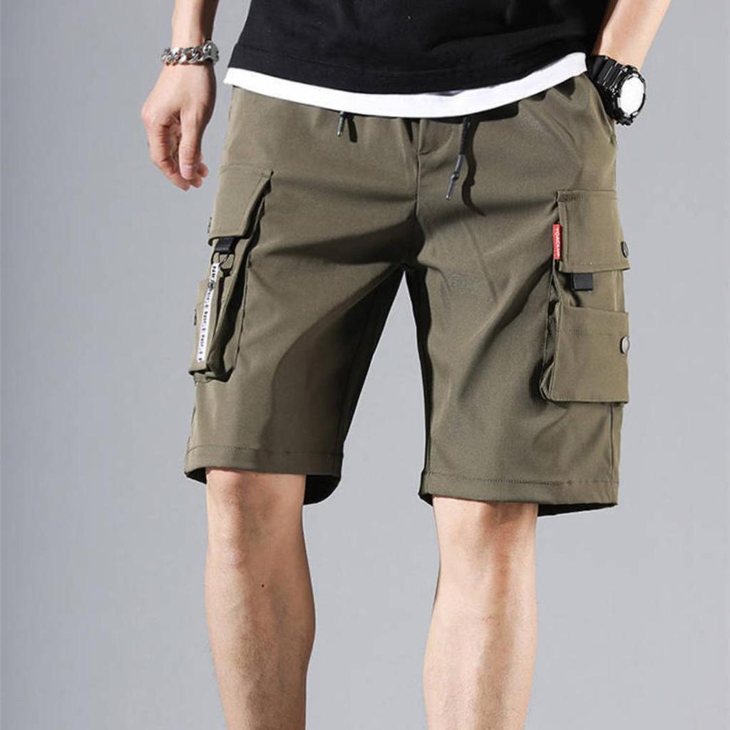 Men Shorts Outdoor Wear-Resistant Cargo Shorts Quick Dry Multi-pocket Plus Size Bottoms