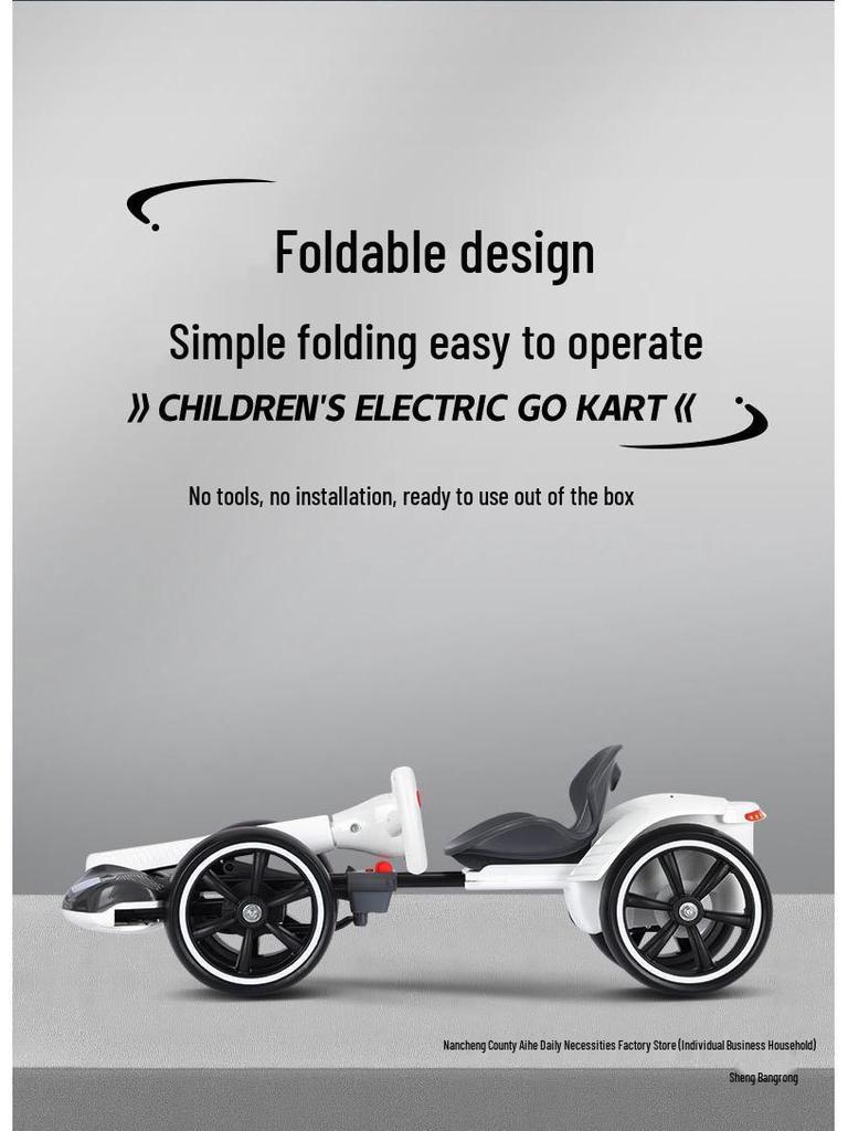 Foldable Electric Go-Kart for Kids, Ages 2-6 – Portable, No Assembly Required