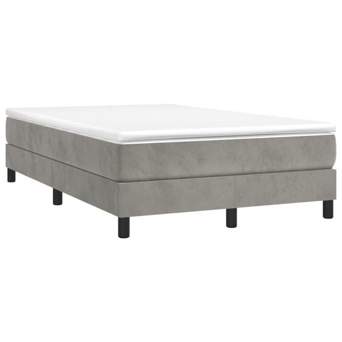 Maison Exclusive - Sommier à lattes de lit et matelas Gris clair 120x200cm Velours