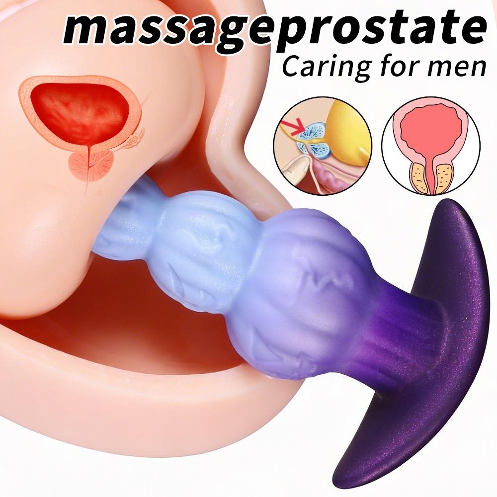 Wide Head Anal Plug Ergonomic Silicone Backdoor Training Tool Daily Private Use