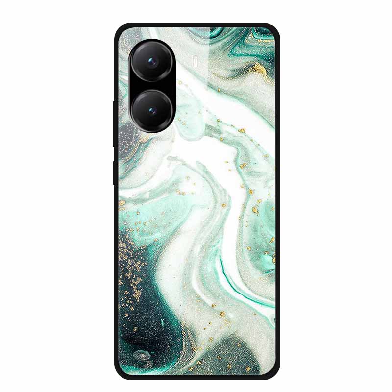 Tempered Glass Case For Poco X7 Pro Back Cover PC Hard Shockproof Cases for Xiaomi PocoX7 Pro Funda Marble Texture Fashion Coque