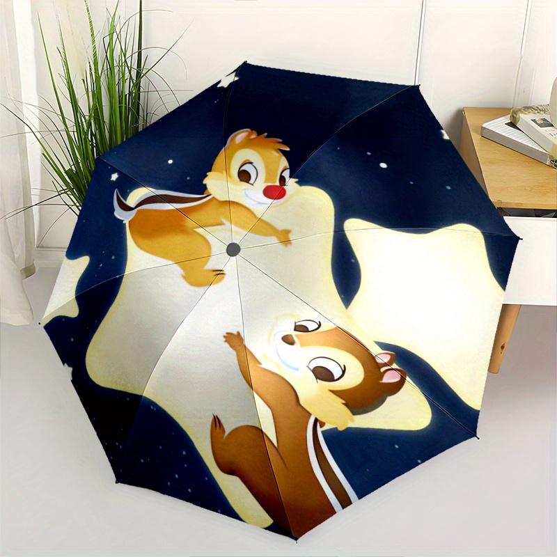 

Chip & Dale Starry Night Automatic Folding Umbrella - 3 Folding Design, Vivid Cartoon Pattern, Suitable for Outdoor Activities, A Gift for F