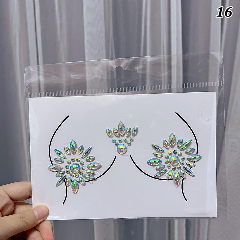 Hrudník Diamantové Tetování Nálepka Obličejové Šperky 3D Líčení Těla DIY Krása