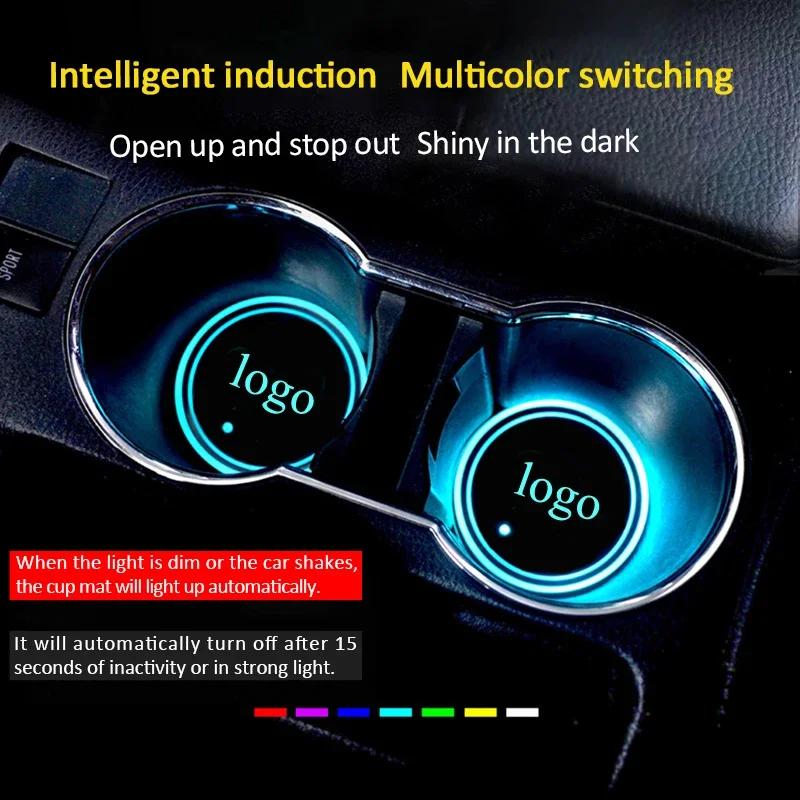 LED Smart Ambient Light Car Water Cup Coasters Mat for Subaru STI XV Outback Legacy Forester WRX Levorg BRZ Crosstrek EE3