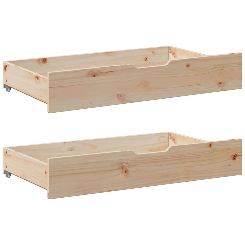 Daybed with Drawers 90 x 190 cm Solid Pine Wood