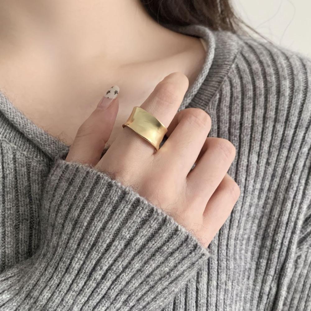 

Wide Band Vintage Ring Irregular Ring Open Ring Minimalist Women Jewelry Birthday Gift золотий
