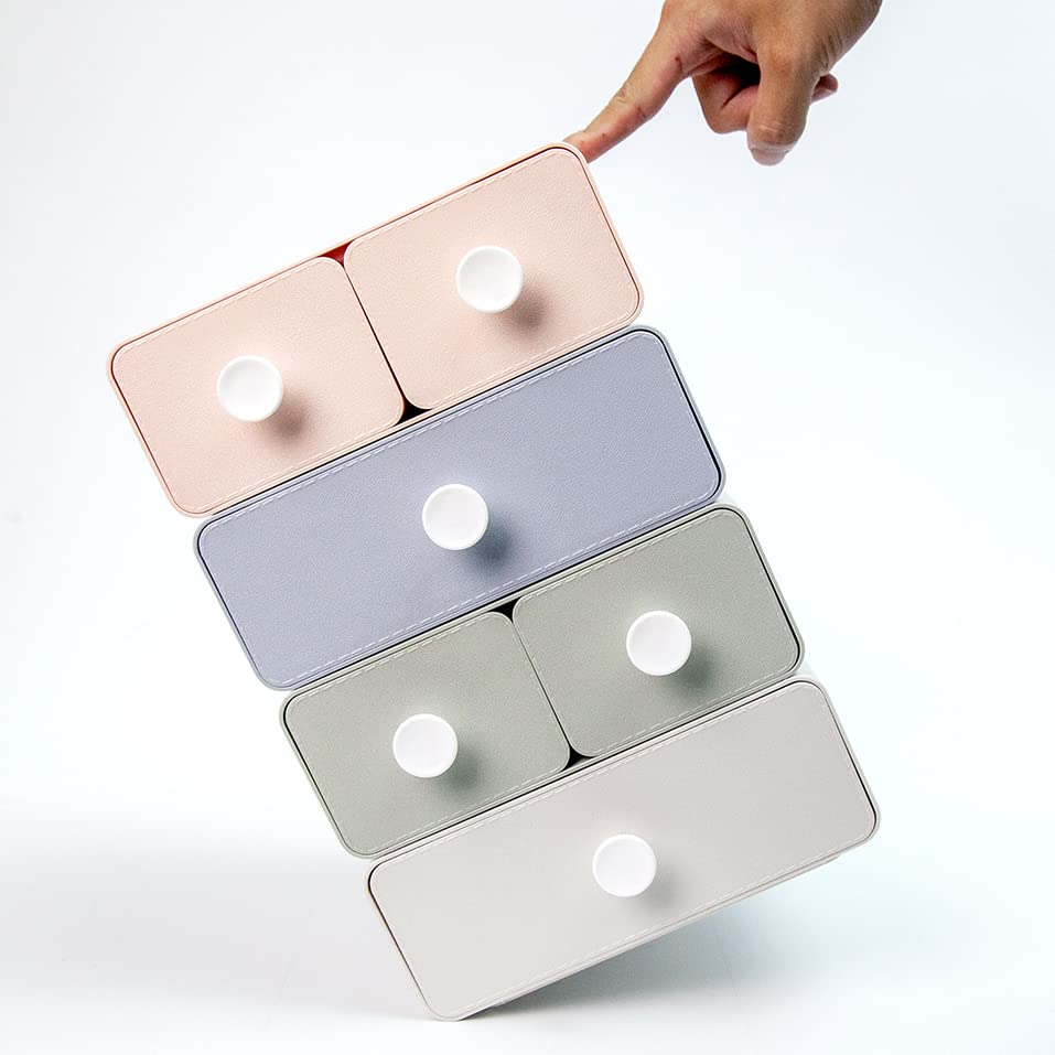 livinbox Desk Trinket Desk Desktop Storage Desktop Trinket Medicine Office Stationery Small Item Stackable and Box, Drawer, Two-Tier Organizer, Box,