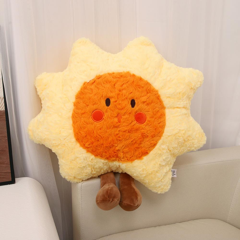 Starry Sky Plush Cushion: Sun, Moon, Rainbow, Stars & Clouds Sofa Back Pillow Doll.