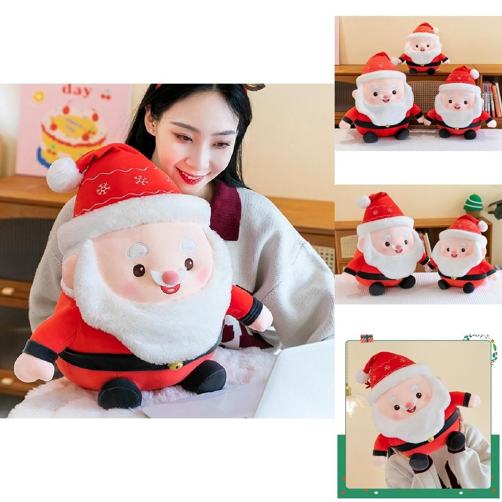 Charming Santa Claus Plushie With Plush Reindeer And Snowman Pillow Perfect For Holiday Decor