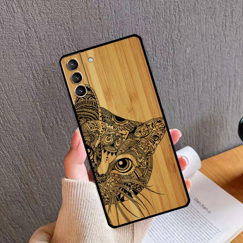 Natural Bamboo Wood Pattern Print Back Case For Samsung Galaxy S23 Ultra S20 S21 FE S9 S10 Plus Note 10 20 S22 Ultra Coque
