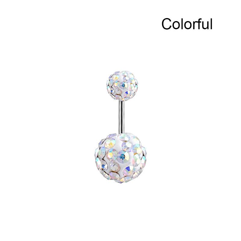 Hübscher Kristall Strass Kugel Bauchnabel Piercing Ring Körperpiercing
