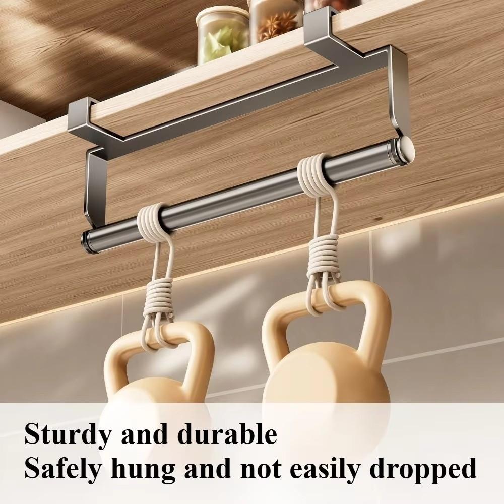 No Drill Under Cabinet Paper Towel Holder Wall Mounted Cling Film Storage Rack for Kitchen