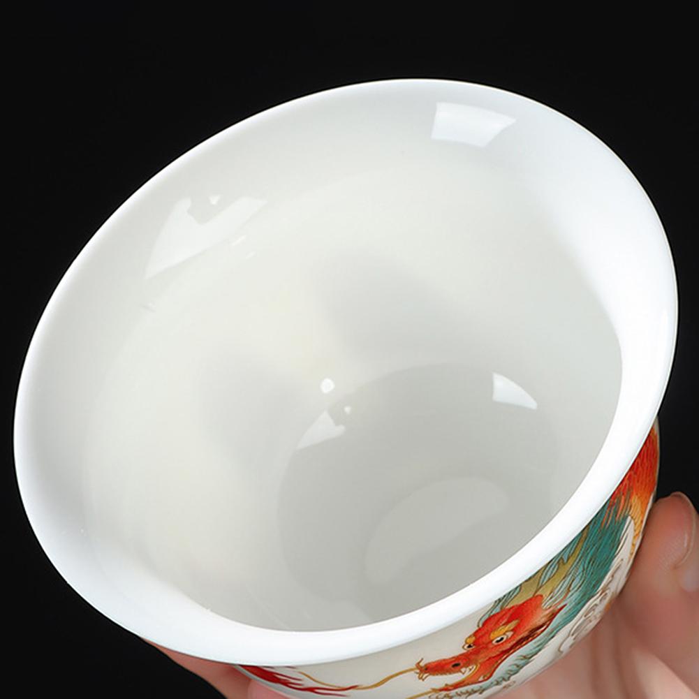 Premium Porcelain Gai Wan Tea Set For Home Traditional Chinese Brewings Household Hand Grasp Bowl Set For Household