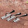 5/6/7/8 Tooth Carbon Steel Garden Weeding Rake Multifunctional Weeding Nail Rake